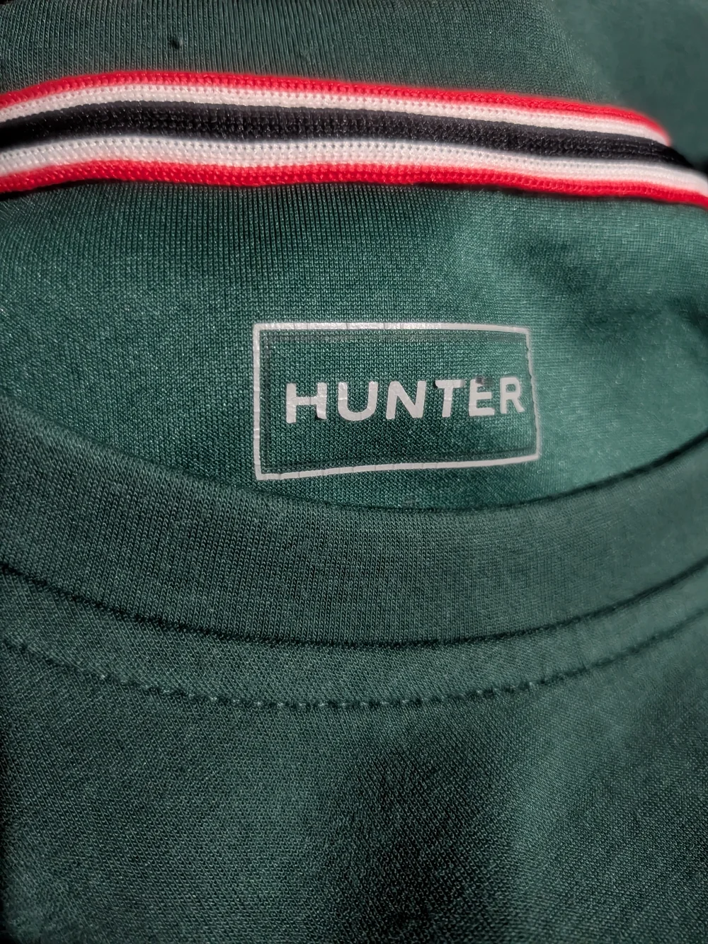 Hunter Teal Green Embossed Logo Crewneck Pullover Sweatshirt Size Small